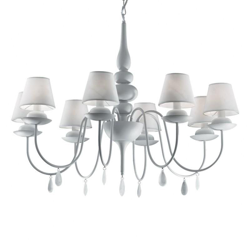 ILUX 035574 Závěsné svítidlo Ideal Lux Blanche SP8 bianco 035574 bílé 92cm 8x40W   - IDEALLUX