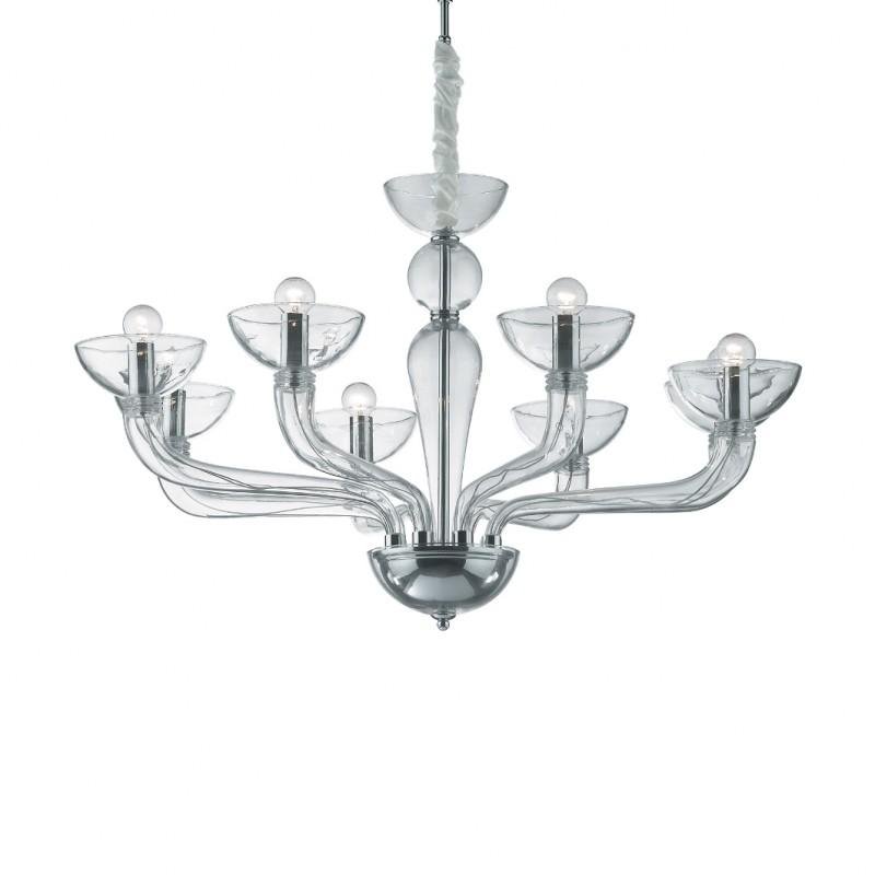 ILUX 044255  Závěsné svítidlo Ideal Lux Casanova SP8 transparente 044255 čiré 88cm 8x40W   - IDEALLUX