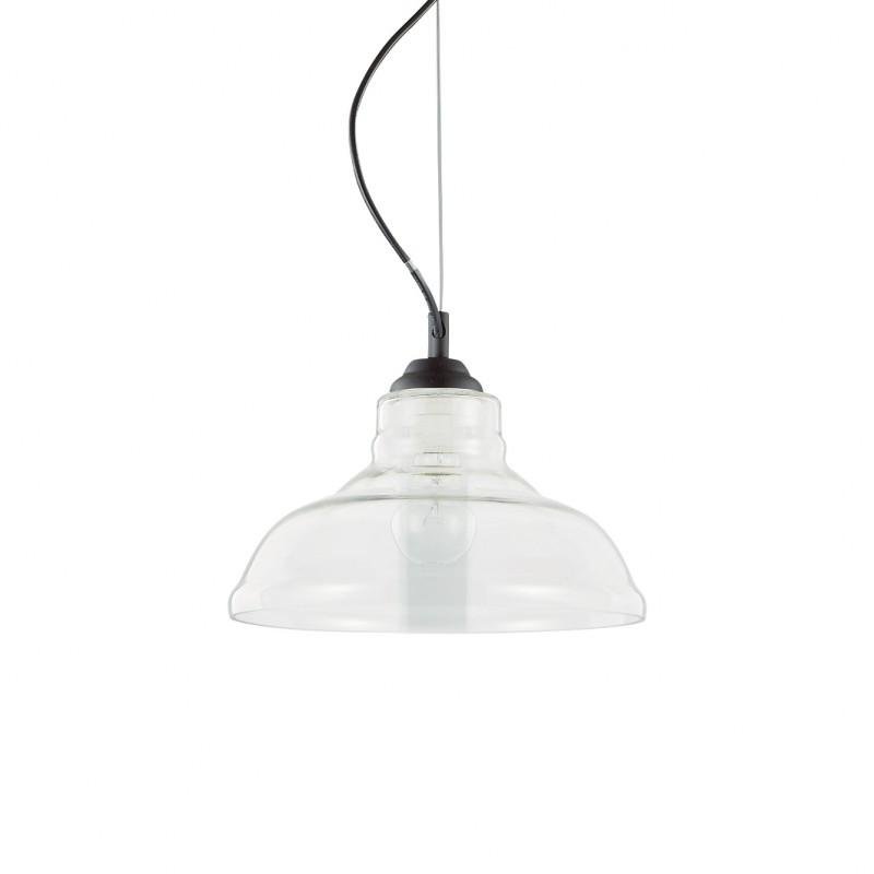 ILUX 112336 Závěsné svítidlo Ideal Lux Bistro' SP1 plate transparente 112336 čiré 28cm   - IDEALLUX
