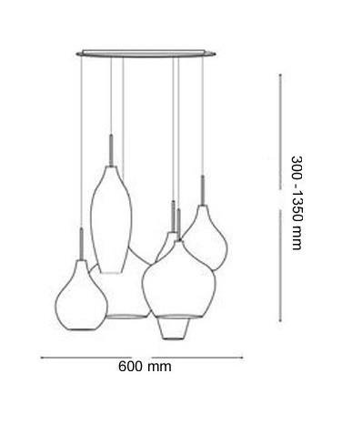 ILUX 111841 Závěsné svítidlo Ideal Lux Soft SP6 fume 111841 šedé - IDEALLUX (obrázek 3)