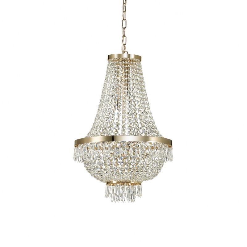 ILUX 114736  Závěsné svítidlo Ideal Lux Caesar SP9 oro 114736 45cm zlaté   - IDEALLUX