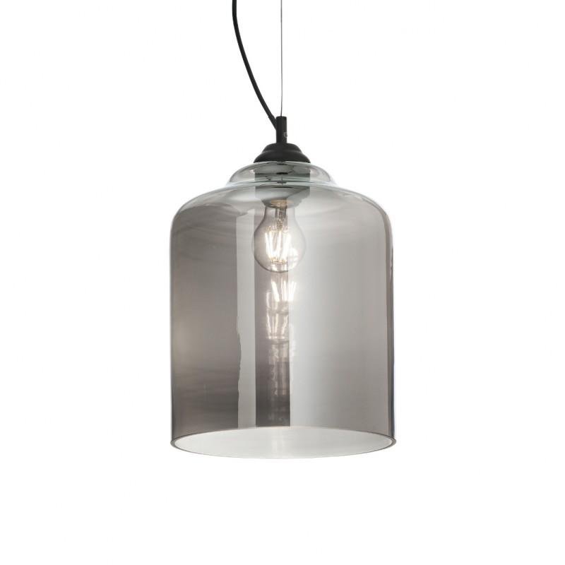 ILUX 112312 Závěsné svítidlo Ideal Lux Bistro' SP1 square fume' 112312 šedé 24cm   - IDEALLUX