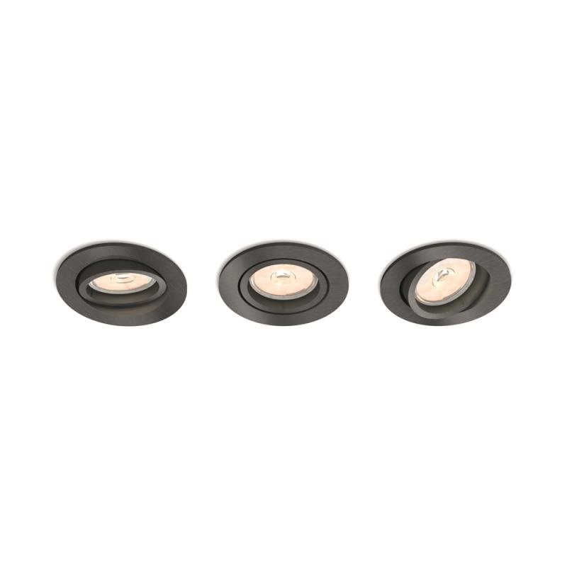 PH 50393/99/PN Zapuštěné bodové podhledové svítidlo Philips Donegal set 3ks 50393/99/PN šedé - PHILIPS (915005424031)