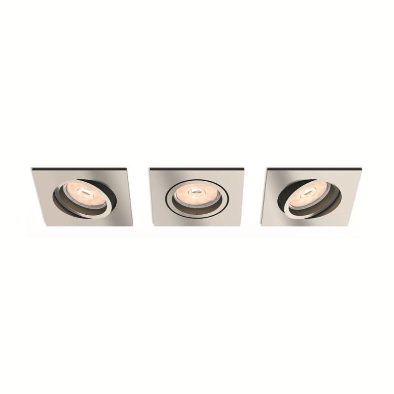 PH 50403/17/PN Zapuštěné bodové podhledové svítidlo Philips Donegal set 3ks 50403/17/PN matný chrom - PHILIPS (915005424701)