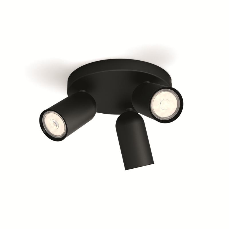 PH 50583/30/PN Bodové svítidlo Philips Pongee 50583/30/PN černé 3x max.10W - PHILIPS (915005531301)
