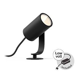 Obrázek pro produkt Hue LED White and Color Ambiance Venkovní spotové zemní/ nástěnné svítidlo Philips Lily 17428/30/P7 černé s adaptérem - PHILIPS HUE (915005671701)