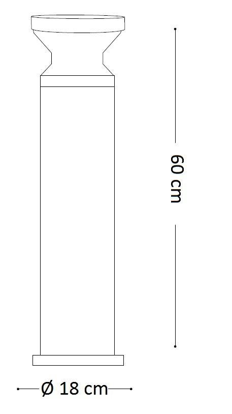 ILUX 162492 Venkovní sloupkové svítidlo Ideal Lux Torre PT1 Big antracite 162492 šedé 60cm IP44 - IDEALLUX (obrázek 3)