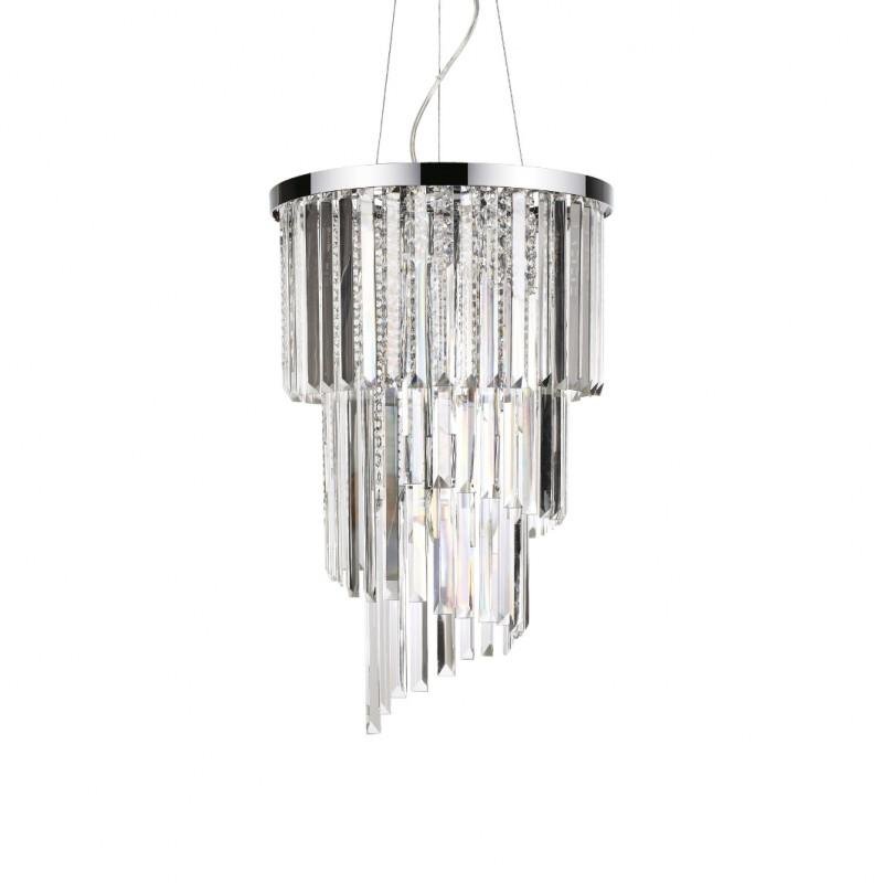 ILUX 117737 Závěsné svítidlo Ideal Lux Carlton SP8 cromo 117737 40cm chromové E14 8x40W - IDEALLUX