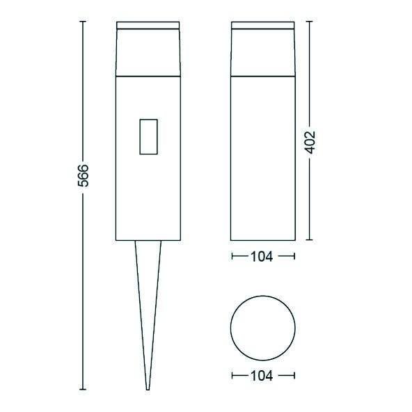 PH 17437/30/P7 Hue LED White and Color Ambiance Venkovní sloupkové svítidlo Philips Calla 17437/30/P7 černé 40cm 2200K-6500K RGB extension kit - PHILIPS HUE (915005731801) (obrázek 9)