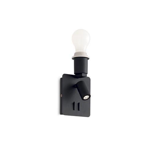 ILUX 239545 LED Nástěnné svítidlo Ideal Lux Gea MAP2 Square Nero 239545 3W 130lm 3000K E27 1x60W IP20 hranaté černé - IDEALLUX