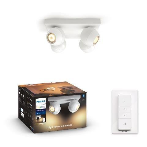PH 50474/31/P6 Hue White Ambiance Bodové svítidlo Philips Buckram BT 50474/31/P6 LED GU10 4x5W 4x350lm 2200-6500K 230V, bílé s dálkovým ovladačem a Bluetooth - PHILIPS HUE (915005918801)