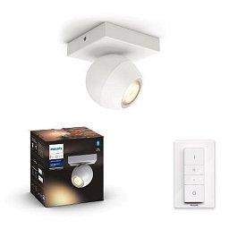 Obrázek pro produkt Hue White Ambiance Bodové svítidlo Philips Buckram BT 50471/31/P6 LED GU10 1x5W 350lm 2200-6500K 230V, bílé s dálkovým ovladačem a Bluetooth - PHILIPS HUE (915005919401)