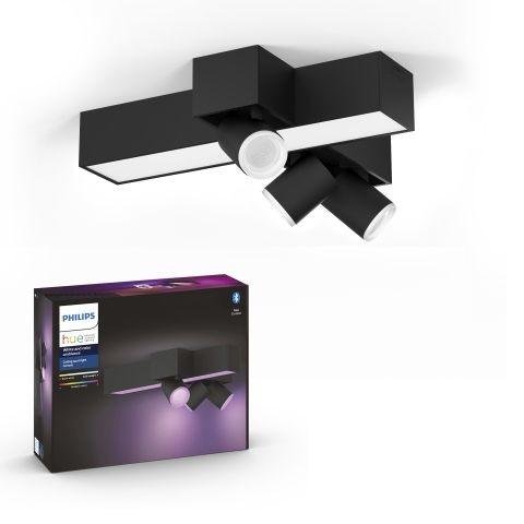 PH 50608/30/P7 Hue LED White and Color Ambiance Stropní bodové svítidlo Philips Centris BT 50608/30/P7 25W + 3x5,7W GU10, 3050lm, 2000K-6500K, RGB, IP20, černé - PHILIPS HUE (915005928501)