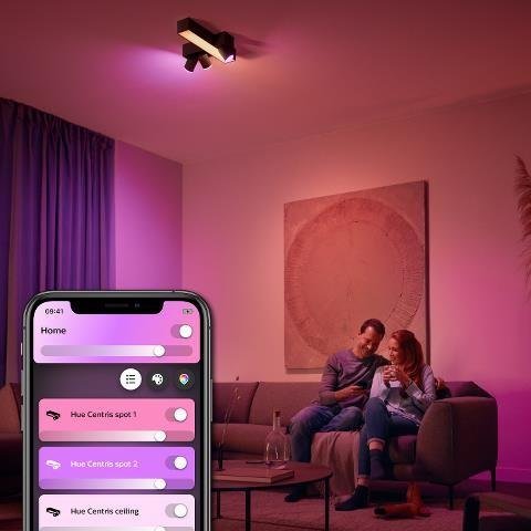 PH 50608/30/P7 Hue LED White and Color Ambiance Stropní bodové svítidlo Philips Centris BT 50608/30/P7 25W + 3x5,7W GU10, 3050lm, 2000K-6500K, RGB, IP20, černé - PHILIPS HUE (915005928501) (obrázek 5)