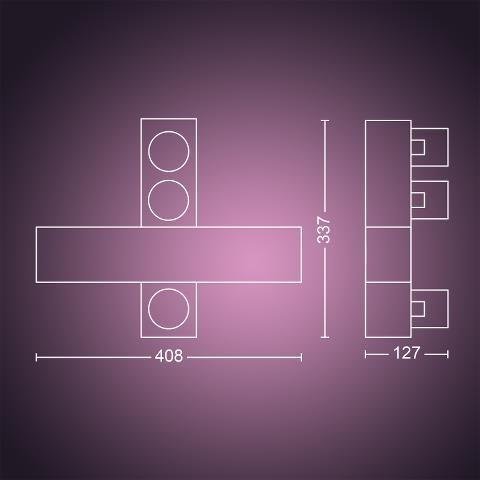 PH 50608/30/P7 Hue LED White and Color Ambiance Stropní bodové svítidlo Philips Centris BT 50608/30/P7 25W + 3x5,7W GU10, 3050lm, 2000K-6500K, RGB, IP20, černé - PHILIPS HUE (915005928501) (obrázek 9)