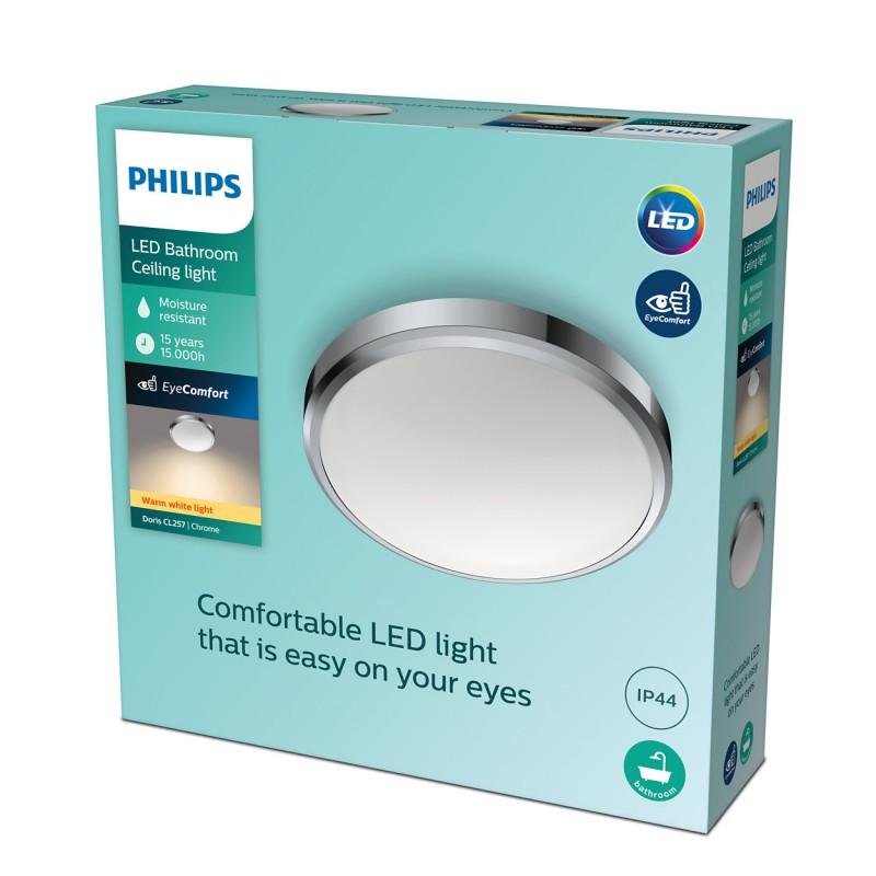 PH 8718699777234 LED Koupelnové stropní přisazené svítidlo Philips DORIS CL257 8718699777234 17W 1500lm 2700K IP44 31,3cm chromové - PHILIPS (929002514201) (obrázek 3)