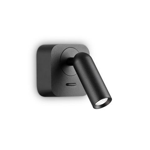 ILUX 260655 LED Nástěnné bodové svítidlo Ideal Lux BEAN SQUARE AP NERO 260655 3,5W 220lm 3000K IP20 6,5cm hranaté černé - IDEALLUX