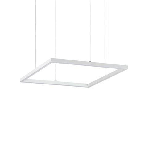 ILUX 259154 LED Závěsné svítidlo Ideal Lux ORACLE SLIM D50 SQUARE BK 3000K 259154 33W 2650lm 3000K IP20 50cm hranaté bílé - IDEALLUX