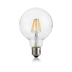 Obrázek pro produkt LED Filamentová žárovka Ideal Lux GLOBO D095 Trasparente 271606 E27 8W 860lm 3000K CRI90 čirá nestmívatelná - IDEALLUX