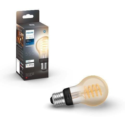 Philips Hue Bluetooth LED White Ambiance filamentová žárovka 8719514301429 E27 A60 7W 550lm 2200-4500K černá, stmívatelná Studená bílá
