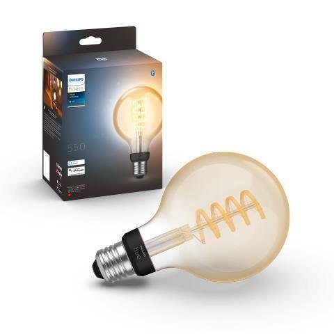 Philips Hue Bluetooth LED White Ambiance filamentová žárovka 8719514301481 E27 G93 7W 550lm 2200-4500K černá, stmívatelná Studená bílá