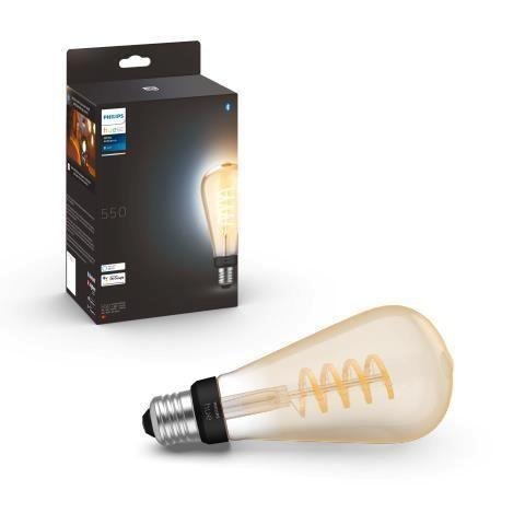 Philips Hue Bluetooth LED White Ambiance filamentová žárovka 8719514301504 E27 ST72 7W 550lm 2200-4500K černá, stmívatelná Studená bílá