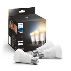 Obrázek pro produkt Hue Bluetooth LED White Ambiance set 3ks žárovek Philips 8719514328266 E27 A60 3x6W 3x800lm 2200-6500K bílé stmívatelné - PHILIPS (929002489803)