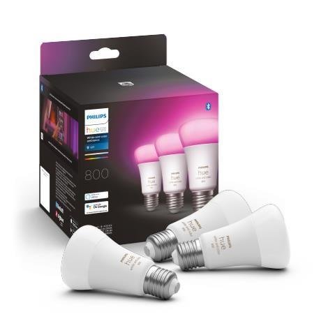 Philips Hue Bluetooth LED White and Color Ambiance set 3ks žárovek 8719514328389 E27 A60 3x6,5W 3x800lm 2000-6500K RGB bílé stmívatelné