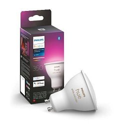 Obrázek pro produkt Hue Bluetooth LED White and Color Ambiance žárovka Philips 8719514339880 GU10 4,3W 350lm 2000K-6500K RGB stmívatelná - PHILIPS (929001953111)