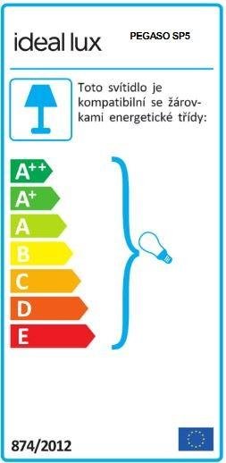 ILUX 197722 PEGASO SP5 OTTONE SATINATO - IDEALLUX (obrázek 3)