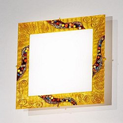 Obrázek pro produkt Stropní / nástěnné svítidlo KISS 20x20cm G9 60W 24 karát.zlato - KOLARZ