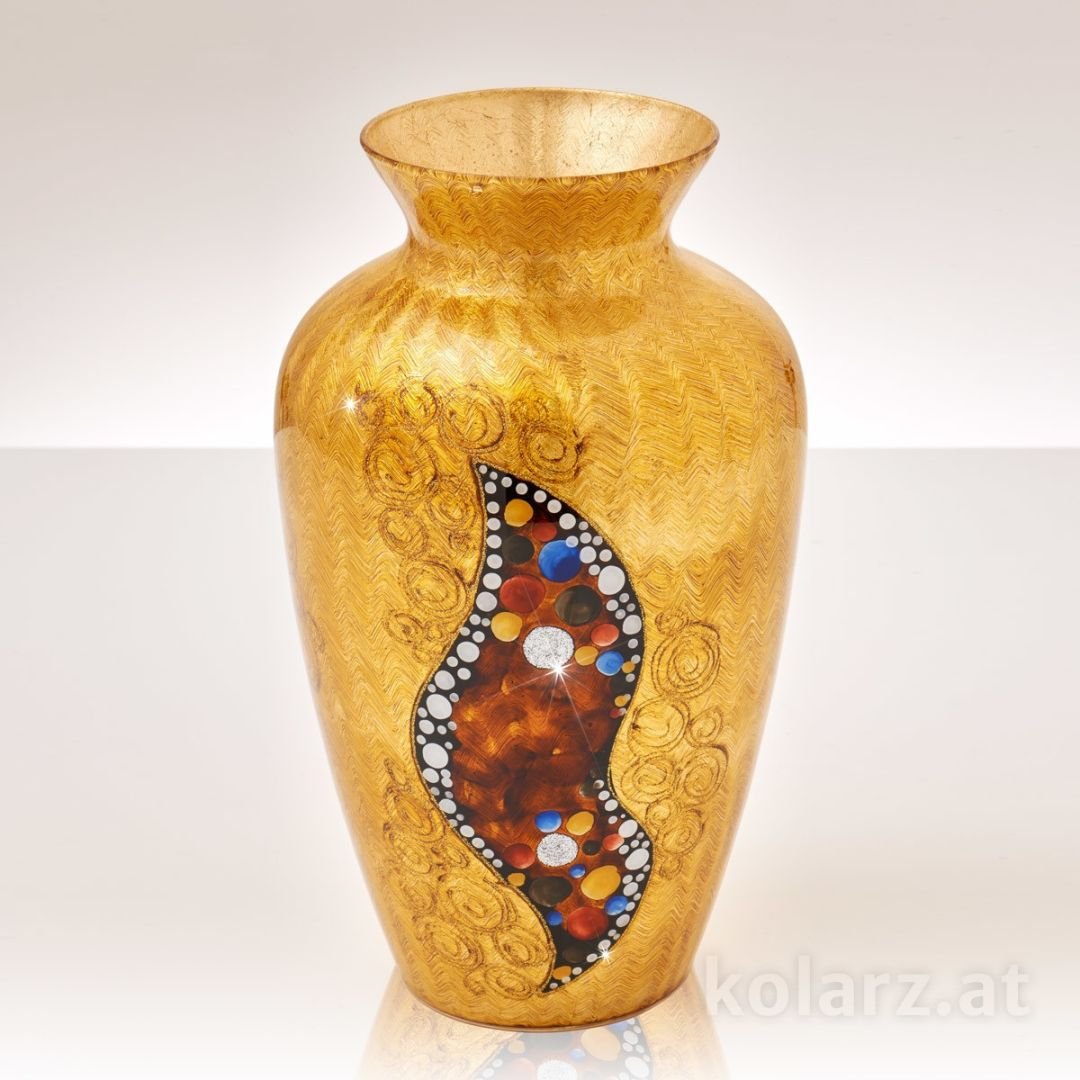 Levně K 0365.26.AU Váza Anfora Home KISS 20cm 24 karát.zlato - KOLARZ