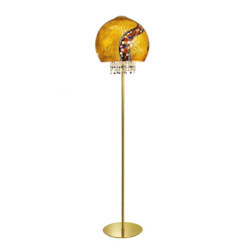 Levně K 0392.41.3.KI.AU Stojací lampa Lina Kiss 150cm zlatá 1xE27 150W (bez ověsků) 24 karát.zlato - KOLARZ