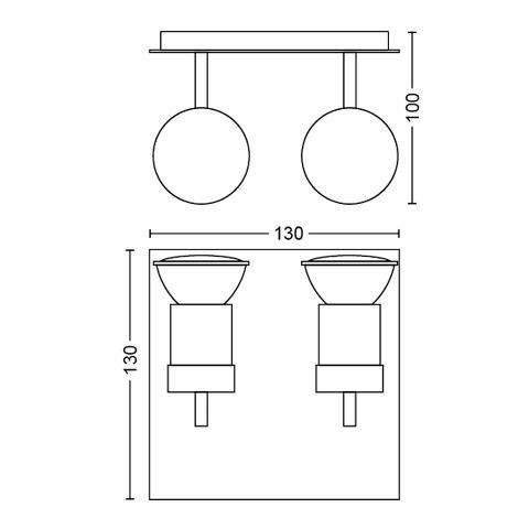 PH 55082/48/PN TITAN SVÍTIDLO BODOVÉ 2xGU10 max. 50W 230V, hliník - PHILIPS (915000873302) (obrázek 3)
