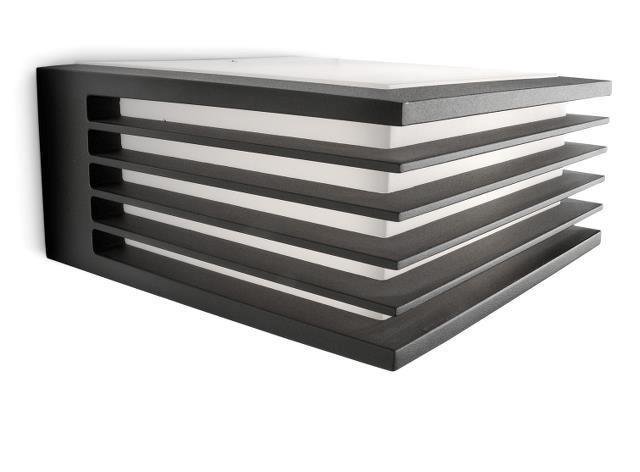 PH 8719514385382 Venkovní nástěnné svítidlo Philips Shades 8719514385382 E27 1x42W IP44 230V antracitové - PHILIPS (915002150003)