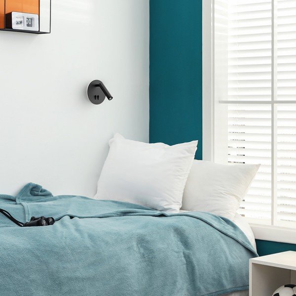 RED R13765 THALIA nástěnná černá satinovaný akryl 230V LED 6+3W 3000K - RED - DESIGN RENDL (obrázek 4)