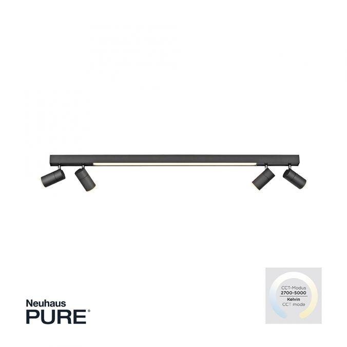 Levně PN 6121-13 Stropní svítidlo PURE Lines LED 10W 2700-5000K + 4x LED 4W 2700-5000K antracit - PAUL NEUHAUS
