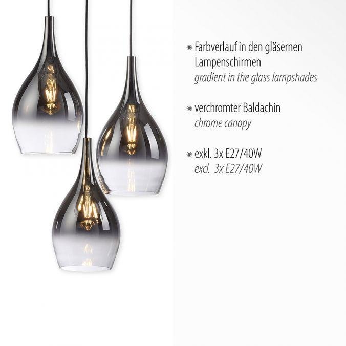 PN 2062-17 Závěsné svítidlo PILUA chrom 3x E27 40W - PAUL NEUHAUS (obrázek 3)