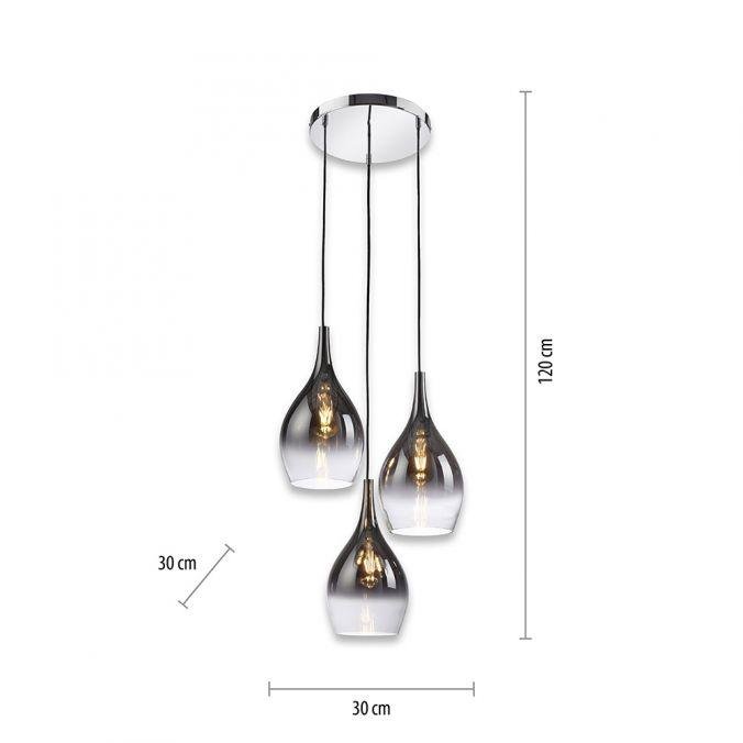 PN 2062-17 Závěsné svítidlo PILUA chrom 3x E27 40W - PAUL NEUHAUS (obrázek 6)