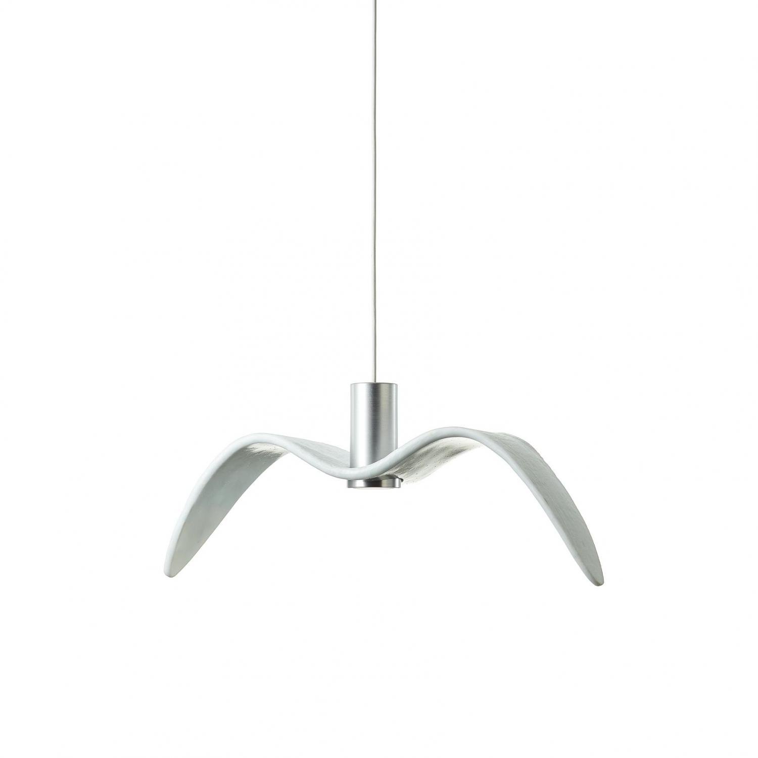 BRO PC01113_002 Night Birds Exterior, závěsné svítidlo, 6,5W LED, opal / opaktní sklo / černý elox / černý kabel,  délka 61cm, IP54 - BROKIS A