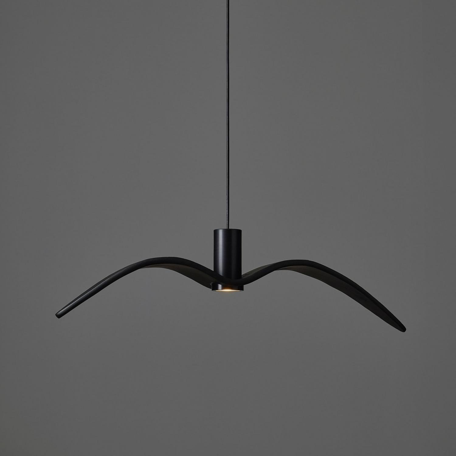 BRO PC01112_007 Night Birds Exterior, závěsné svítidlo, 6,5W LED, šedé kouřové sklo / masiv / černý elox / černý kabel, délka 73cm, IP54 - BROKIS A