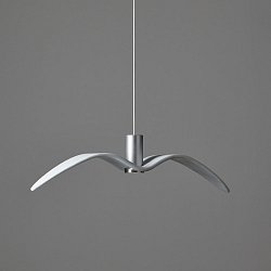 Obrázek pro produkt Night Birds Exterior, závěsné svítidlo, 6,5W LED, opal / opaktní sklo / masiv, / stříbrný elox / kabel bílý, délka 73cm, IP54 - BROKIS A