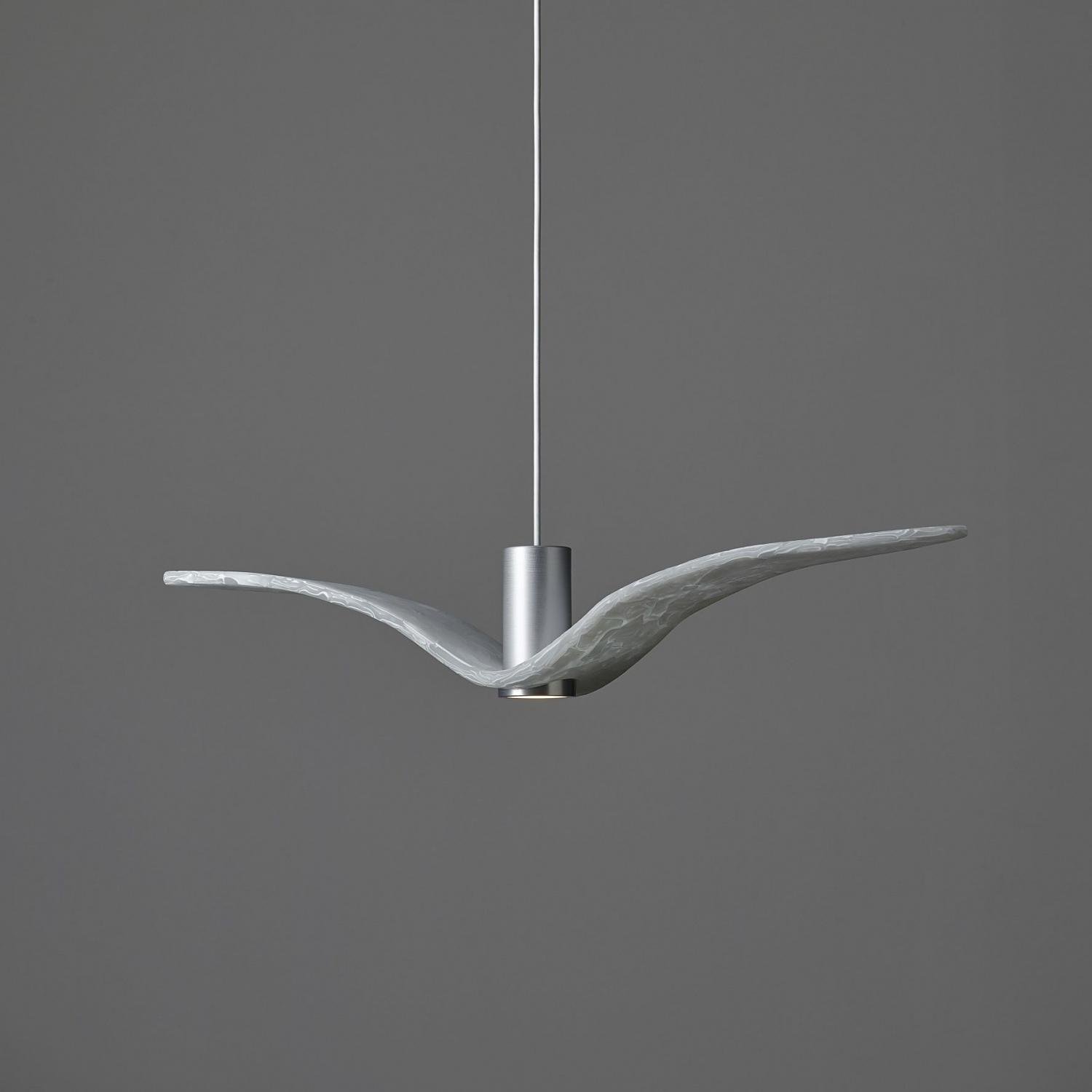 Levně BRO PC01111_001 Night Birds Exterior, závěsné svítidlo 6,5W LED, triplex opal sklo BROKISGLASS mat, délka 78cm, IP54, bílý kabel - BROKIS A