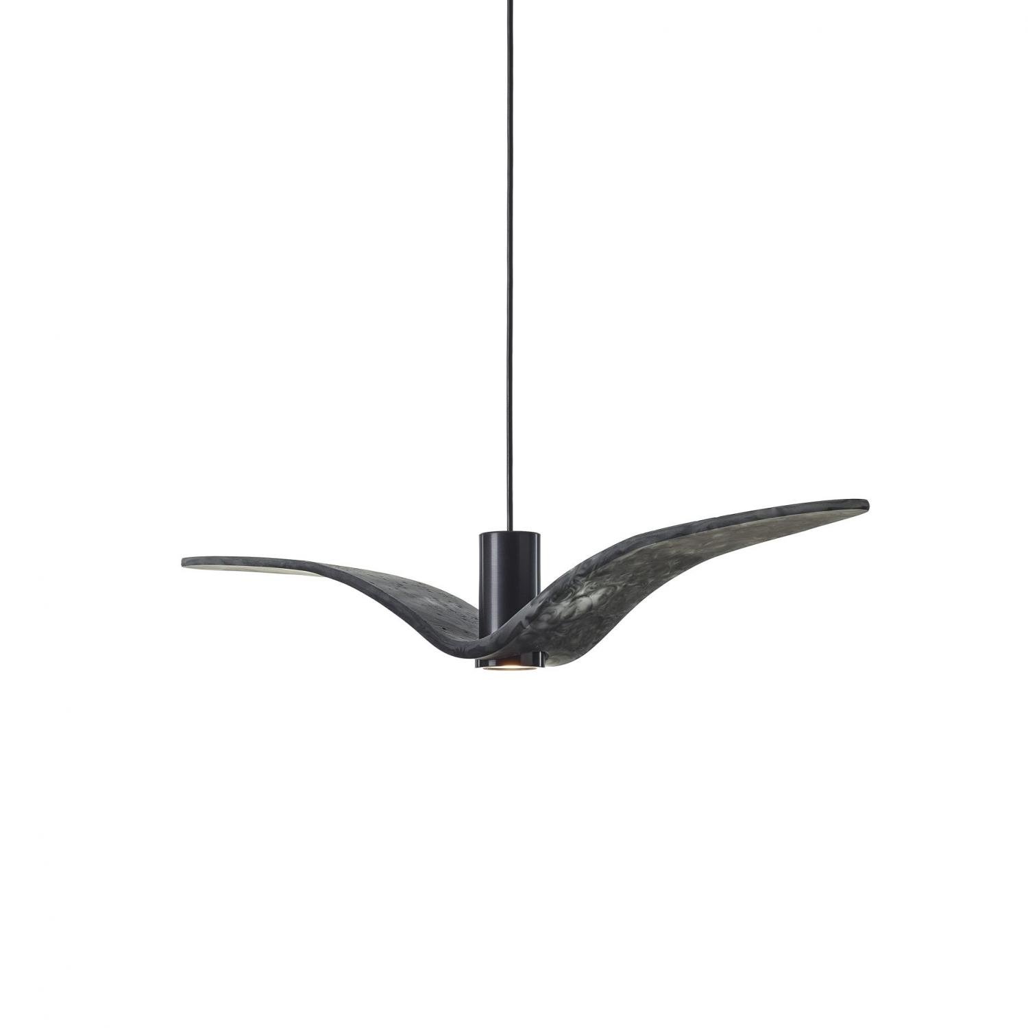 Levně BRO PC01111_004 Night Birds Exterior, závěsné svítidlo, 6,5W LED, šedé kouřové sklo BROKISGLASS mat, kabel černý, délka 78cm, IP54 - BROKIS A