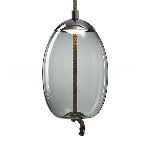 Levně BRO PC01018_004 Knot Uovo, závěsné svítidlo, šedé kouřové sklo lesklé / černý chrom, 14W LED 2700K stmívatelné, prům.30cm - BROKIS C