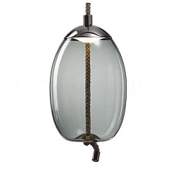 Obrázek pro produkt Knot Uovo, závěsné svítidlo, šedé kouřové sklo lesklé / černý chrom, 14W LED 2700K stmívatelné, prům.30cm - BROKIS C
