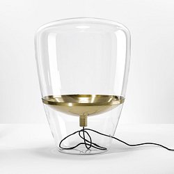 Obrázek pro produkt Balloons large, stojací lampa, ručně foukané sklo, čirá / mosaz, 1x70W, výška 85cm - BROKIS B