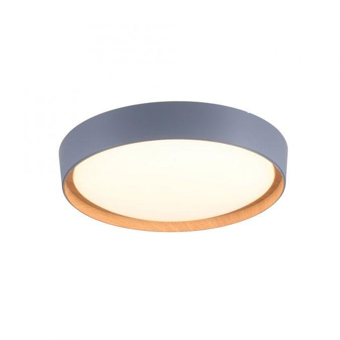 LD 14347-15 LED stropní svítidlo, kruhové, pr. 40 cm, stmívatelné, šedá, dekor dřeva, krokově stmívatelné, 3000K - JUST LIGHT