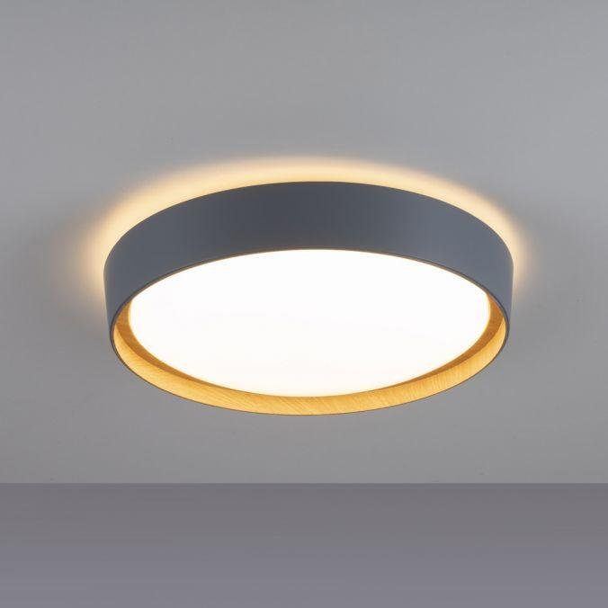 LD 14347-15 LED stropní svítidlo, kruhové, pr. 40 cm, stmívatelné, šedá, dekor dřeva, krokově stmívatelné, 3000K - JUST LIGHT (obrázek 5)