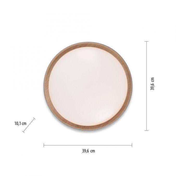 LD 14347-15 LED stropní svítidlo, kruhové, pr. 40 cm, stmívatelné, šedá, dekor dřeva, krokově stmívatelné, 3000K - JUST LIGHT (obrázek 6)